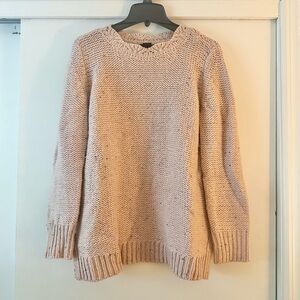Ann Taylor Chunky Knit Scalloped Pink Sweater